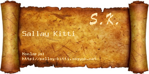 Sallay Kitti névjegykártya
